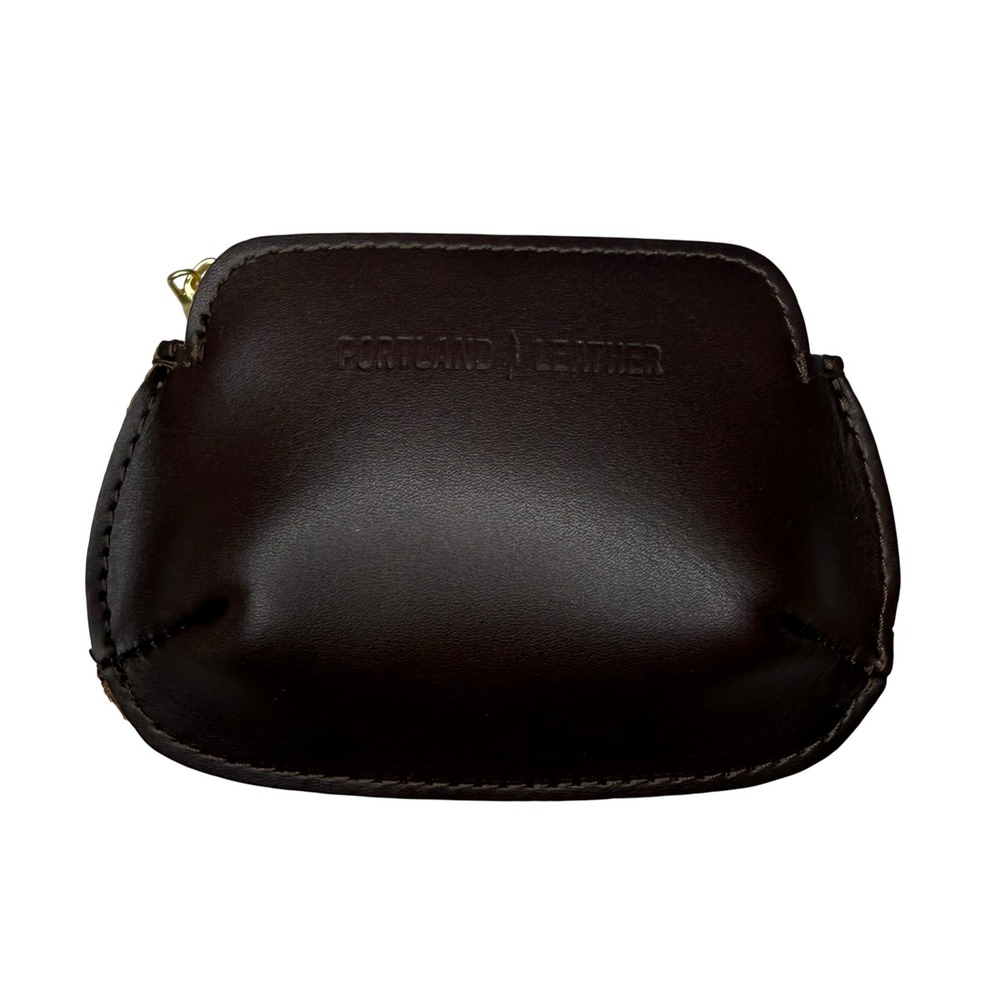 Portland Leather Goods Small Pinch Pouch Grizzly Leather Zip Coin Purse NEW